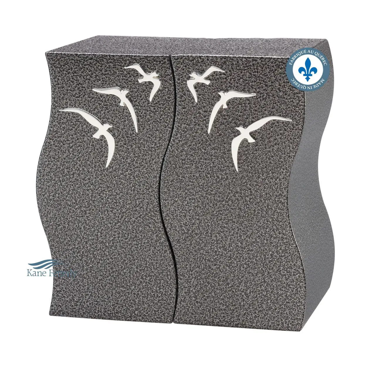 Double urn with flying birds