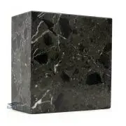 Rectangular green marble urn