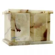Urne double en marbre naturel onyx