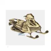 Motoneige - ornement en métal pour urne