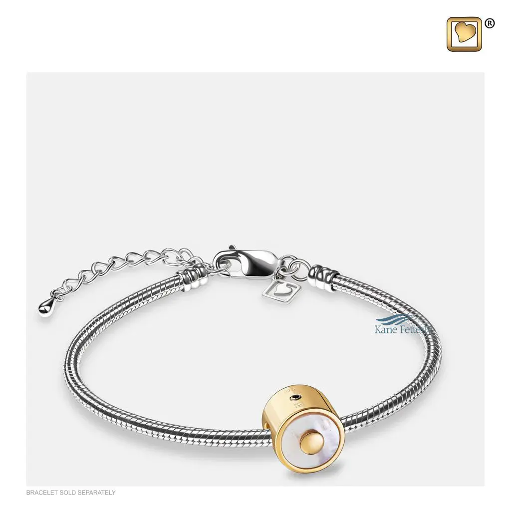 Breloque pour cendres illustrée avec bracelet