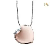 Pendentif pour cendres en forme de coeur doté de zirconia