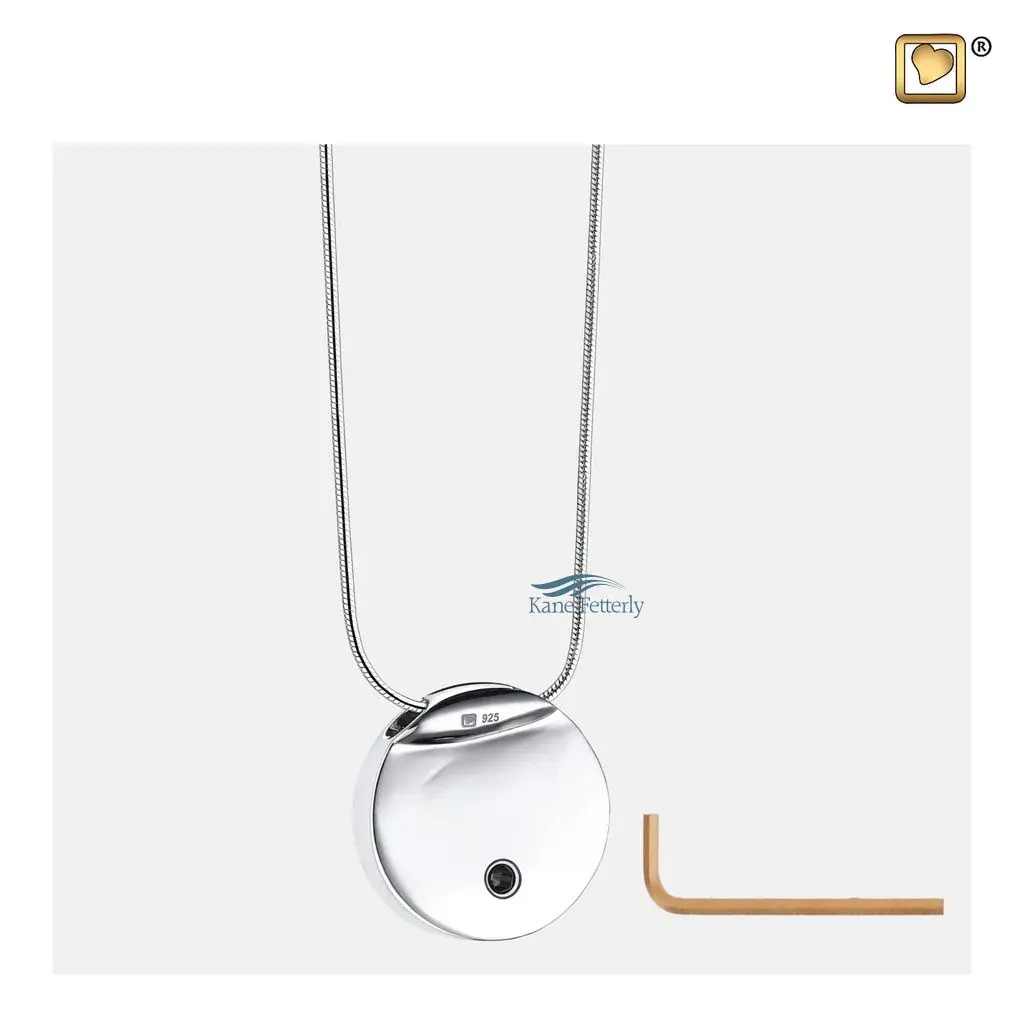 Pendentif ronde pour cendres doté de cristal