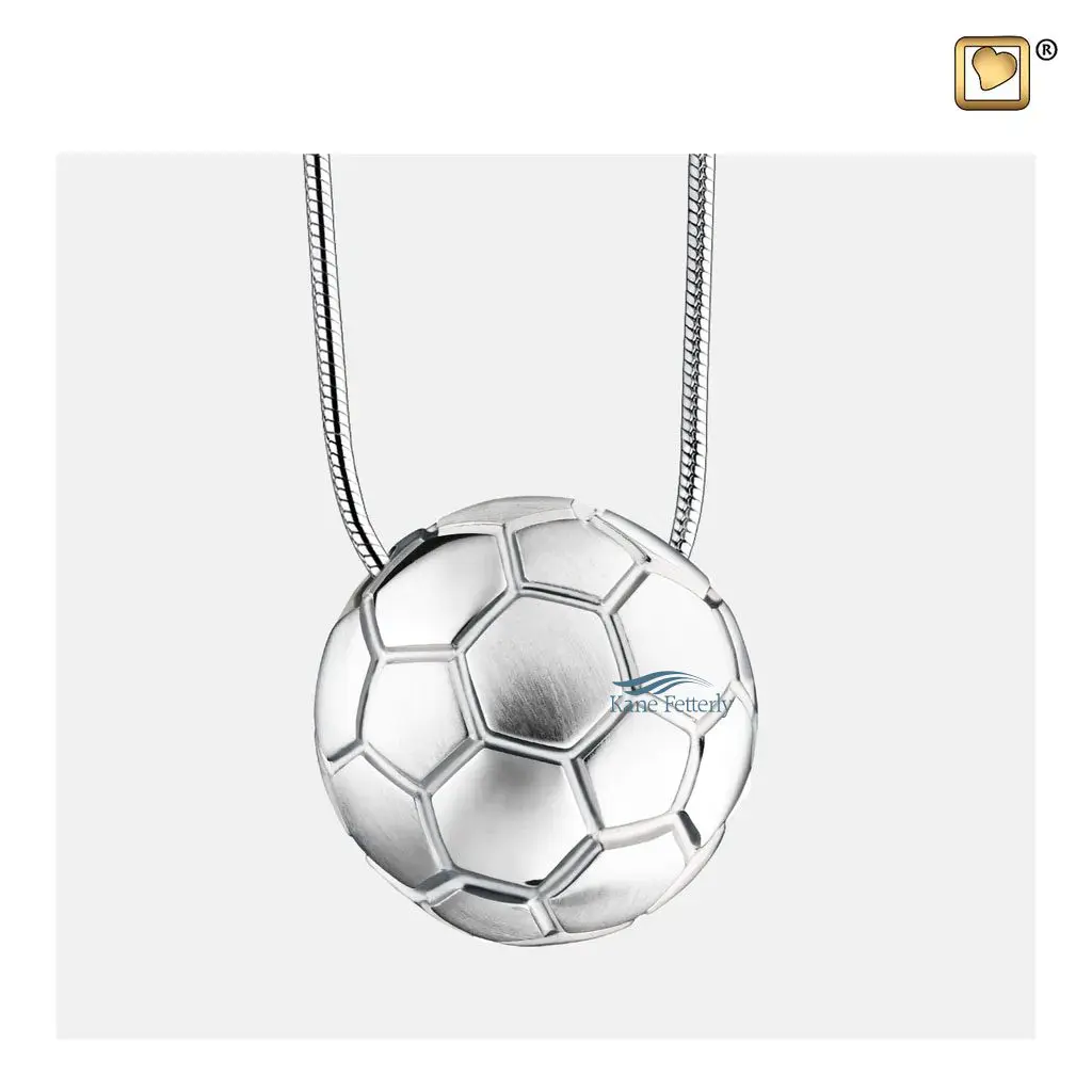 Soccer ball cremation pendant