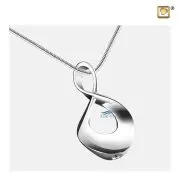 Pendentif pour cendres, finition argentée polie