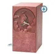 Urne en zinc avec un ornement de colombe