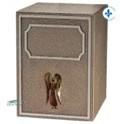 Urne double en zinc ornée d'ornement ange en bronze