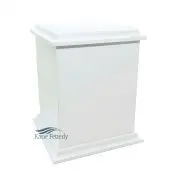 Urne en merisier, finition blanche