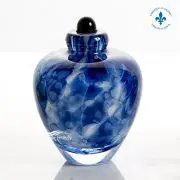 Blue glass miniature urn