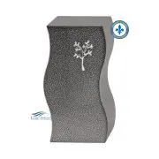 Urne avec ornement d'arbre argenté