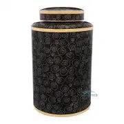 Urne noir et or en cuivre cloisonné