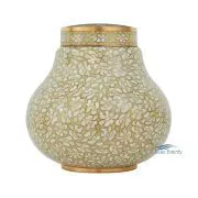 Beige cloisonné urn with floral motif