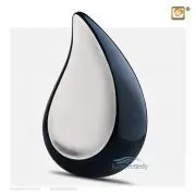 Midnight blue and silver tear drop urn