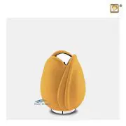 Urne miniature en forme de tulipe jaune