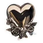 Bronze ornament heart with roses