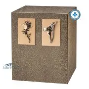 Urne double en zinc et en bronze avec ornements. Aussi offerte en version regulière (pour une personne).