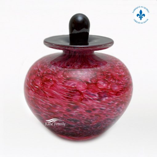 Ruby pink glass miniature urn