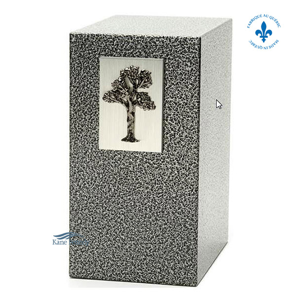Zinc and aluminum urn with tree