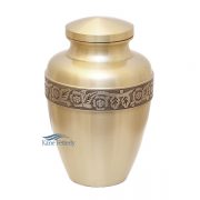 Gold brass urn with floral band