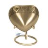 Gold heart with engraved floral motifs