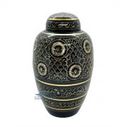 Black and gold urn