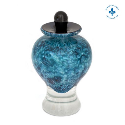 Hand-blown glass miniature urn