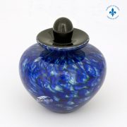 Cobalt blue glass miniature urn