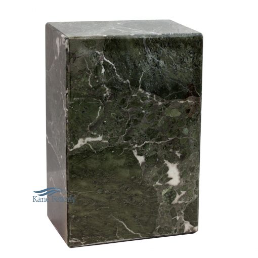 Green natural marble urn