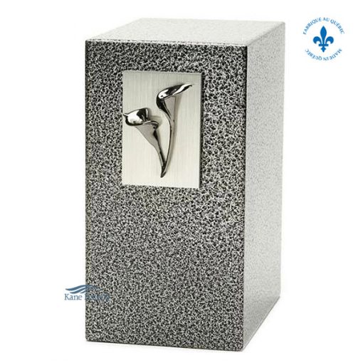 Zinc urn with calla lily