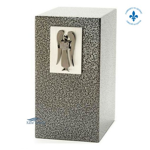 Zinc and aluminum urn with angel