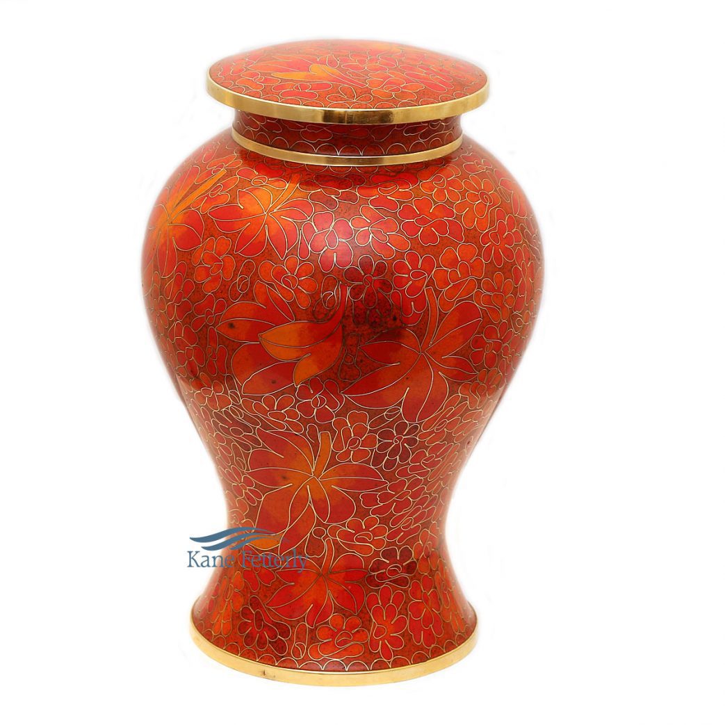 Cloisonné Urn with Leaves Kane Fetterly Cloisonné Urns