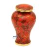 Cloisonné miniature urn with leaves