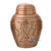 Brass miniature urn with copper finish