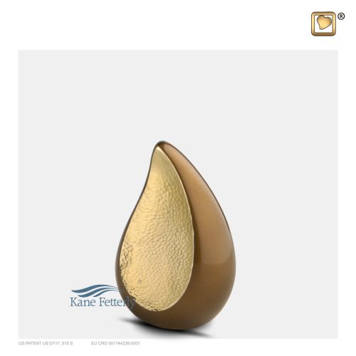 Tear drop brass miniature urn