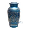 Gold and blue brass urn