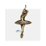 Ballerina metal ornament for urn