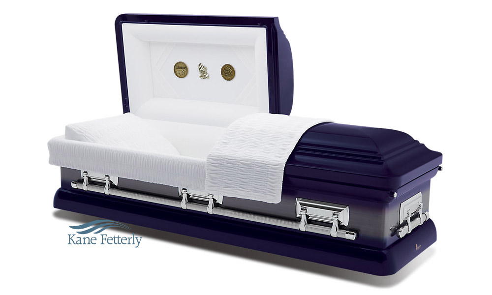 Blue steel casket