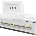 White steel casket