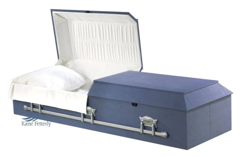 Cloth-covered casket