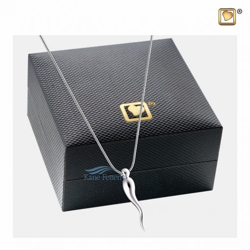 Italian horn cremation pendant (shown with box)
