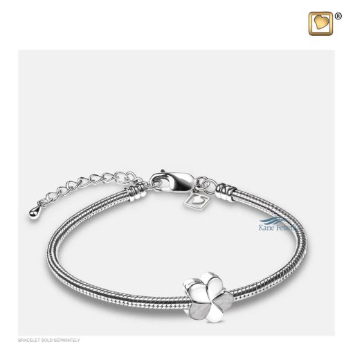 Flower charm in sterling silver (shown with bracelet)