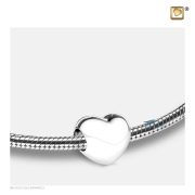Heart bead for ashes in sterling silver