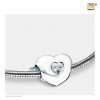 Heart bead with clear crystal