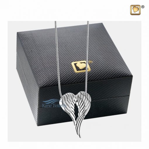 Angel wings pendant (shown with box)