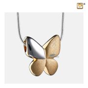 Two-tone butterfly pendant for ashes