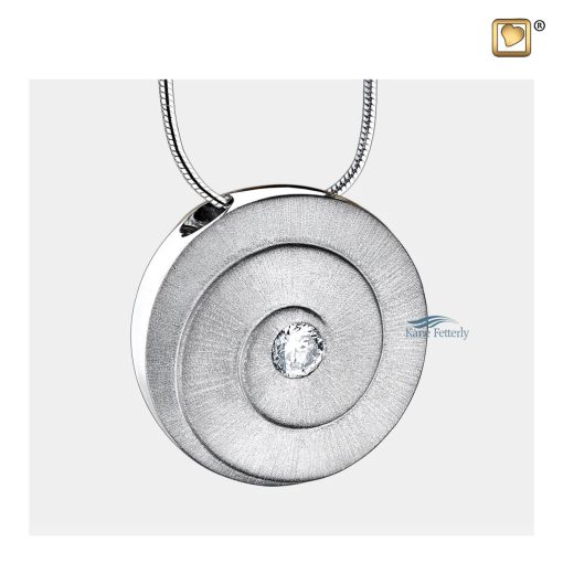 Pendentif pour cendres rond avec zirconia