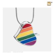 Heart pendant with rainbow motif