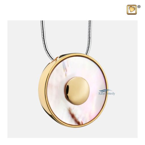 Pendentif pour cendres rond avec insert en nacre