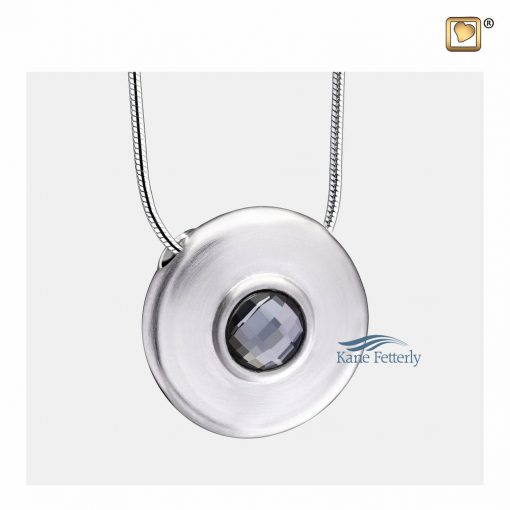 Pendentif rond pour cendres doté de cristal de Swarovski®