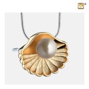 Sea shell pearl cremation pendant